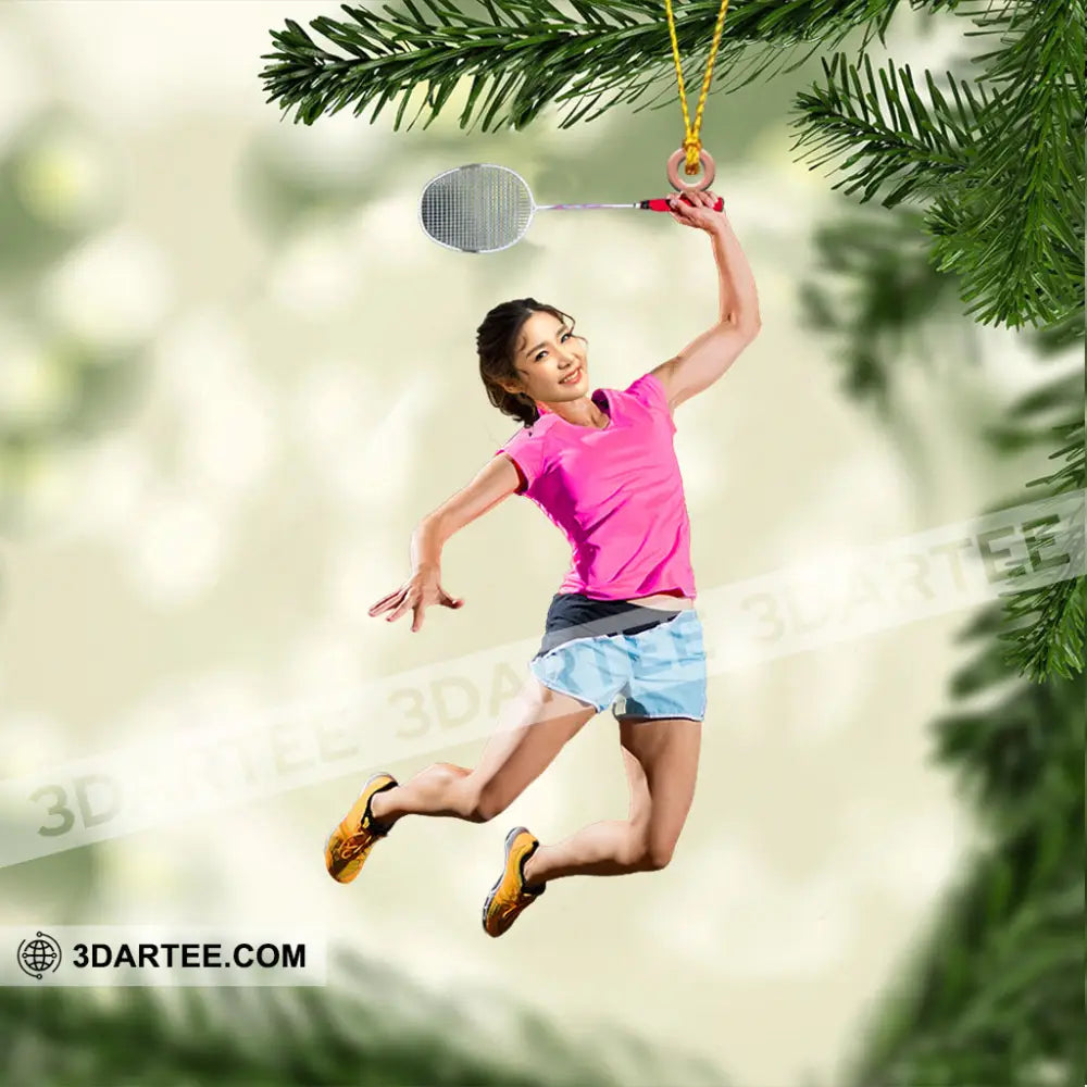 Badminton Player Christmas Home Decor Christmas Ornament Personalized Ornament Ornament