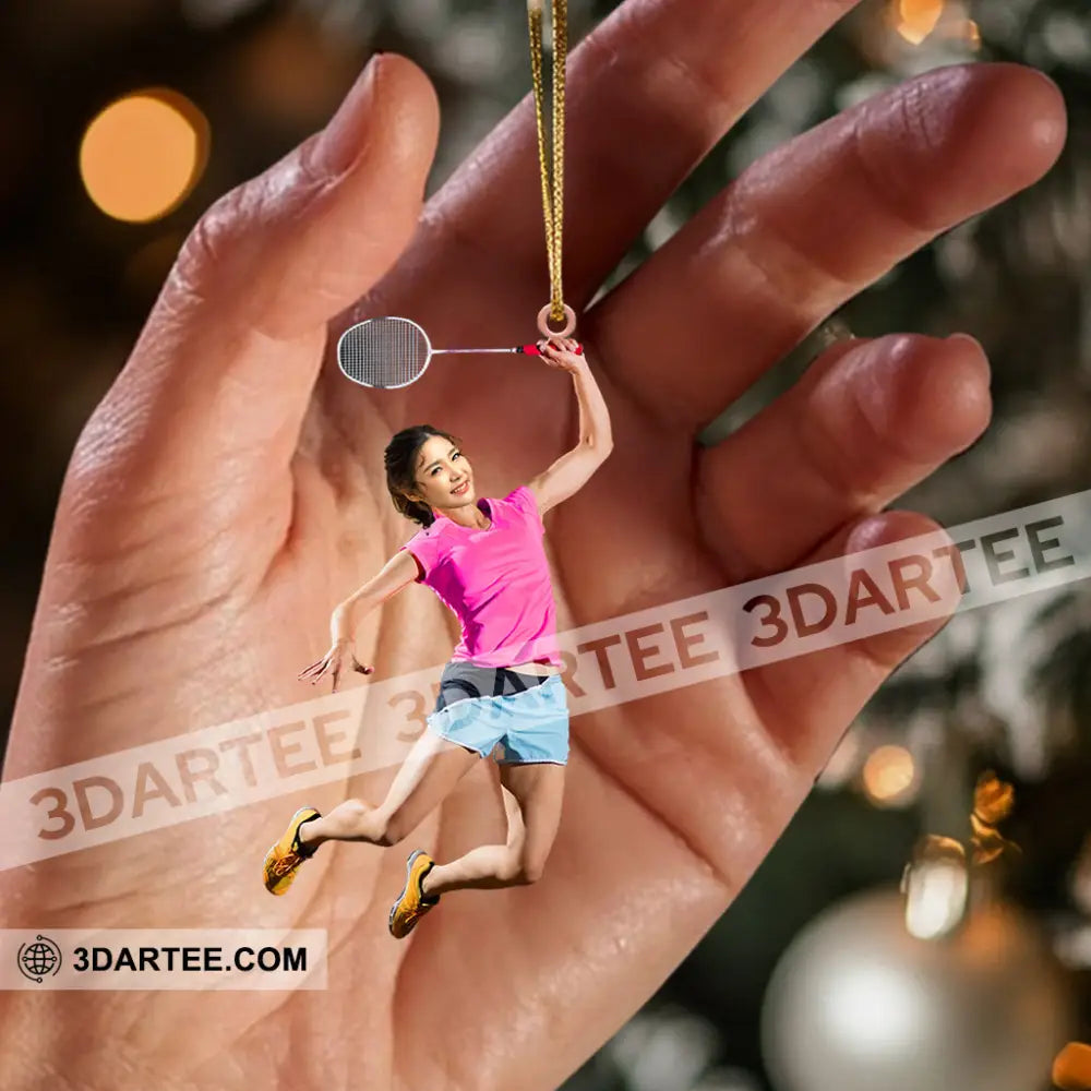 Badminton Player Christmas Home Decor Christmas Ornament Personalized Ornament Ornament