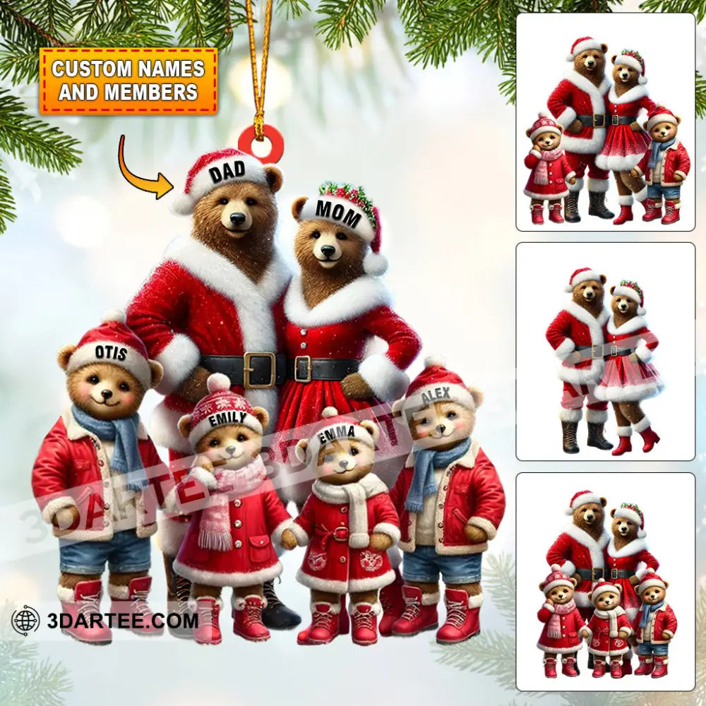 Bear Family Home Decor Christmas Ornament Personalized Ornament 3.54’’ / 1 Ornament Ornament