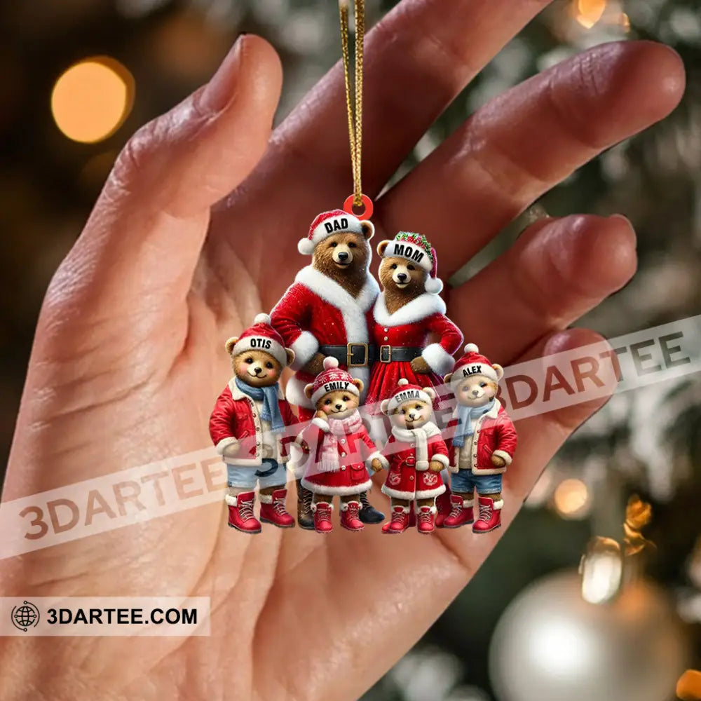 Bear Family Home Decor Christmas Ornament Personalized Ornament Ornament