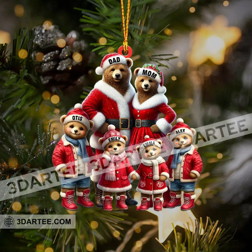 Bear Family Home Decor Christmas Ornament Personalized Ornament Ornament