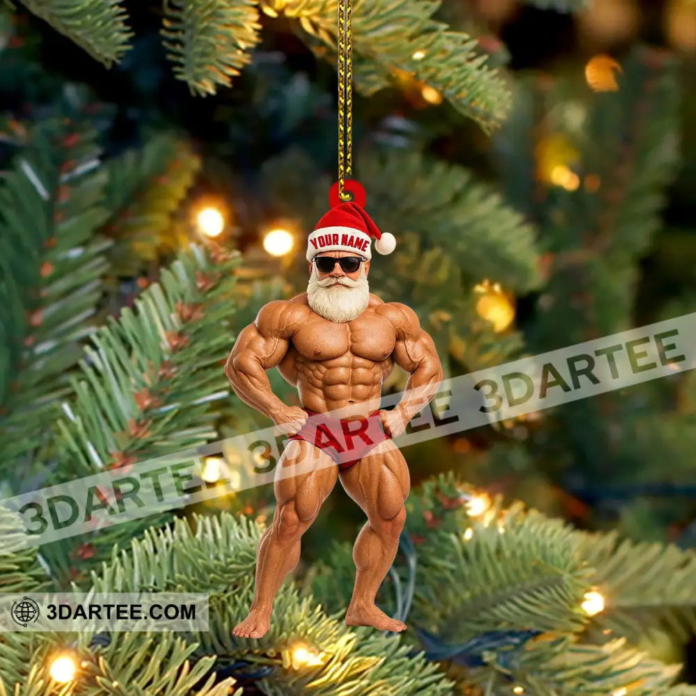 Bodybuilder Santa Home Decor Christmas Ornament Personalized Ornament Ornament