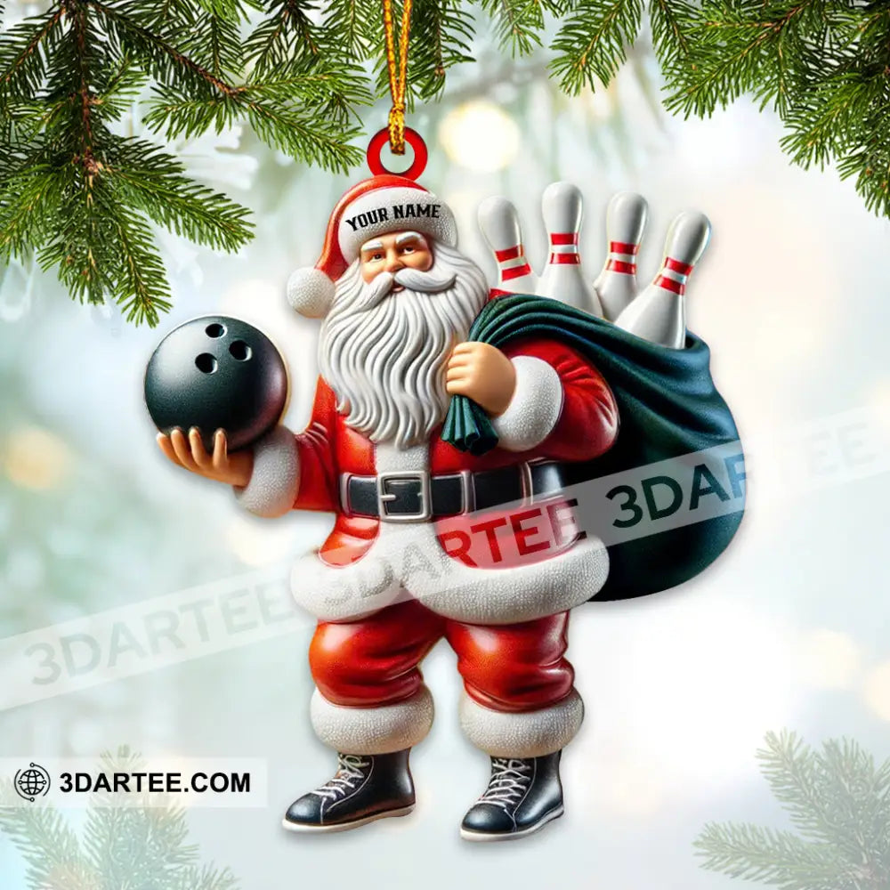 Bowling Santa Christmas Home Decor Christmas Ornament Personalized Ornament Ornament