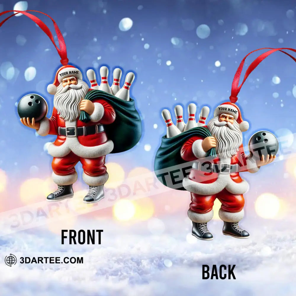 Bowling Santa Christmas Home Decor Christmas Ornament Personalized Ornament Ornament