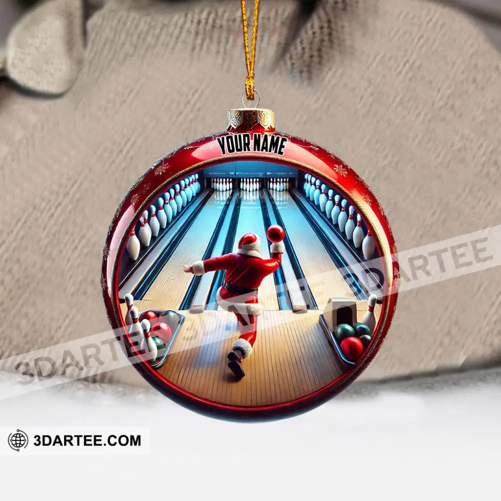 Bowling Santa Decor Christmas Ornament Personalized Ornament Ornament