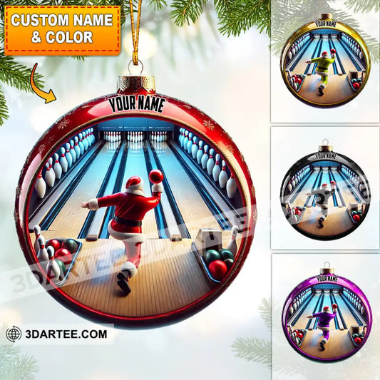 Bowling Santa Decor Christmas Ornament Personalized Ornament Ornament