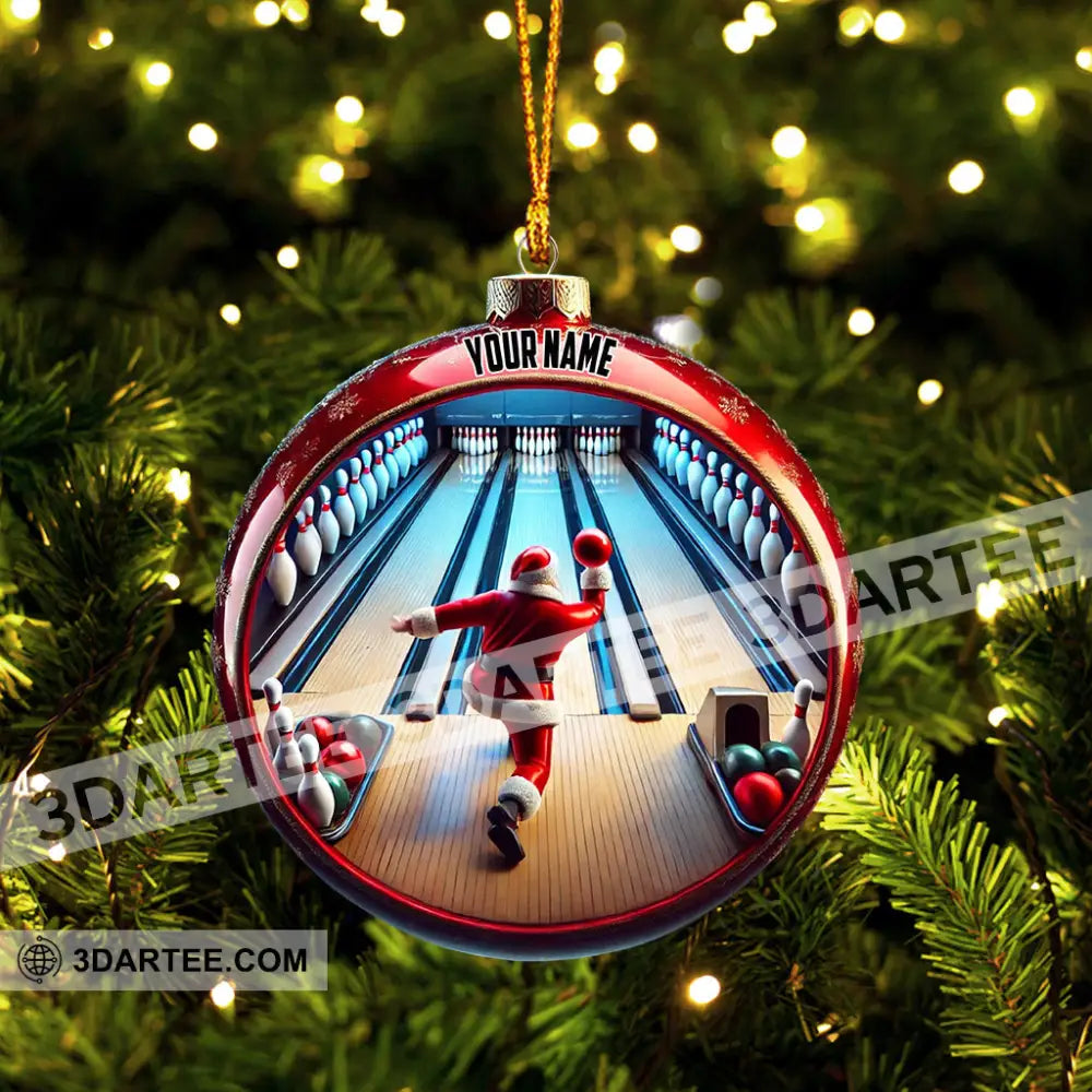 Bowling Santa Decor Christmas Ornament Personalized Ornament Ornament