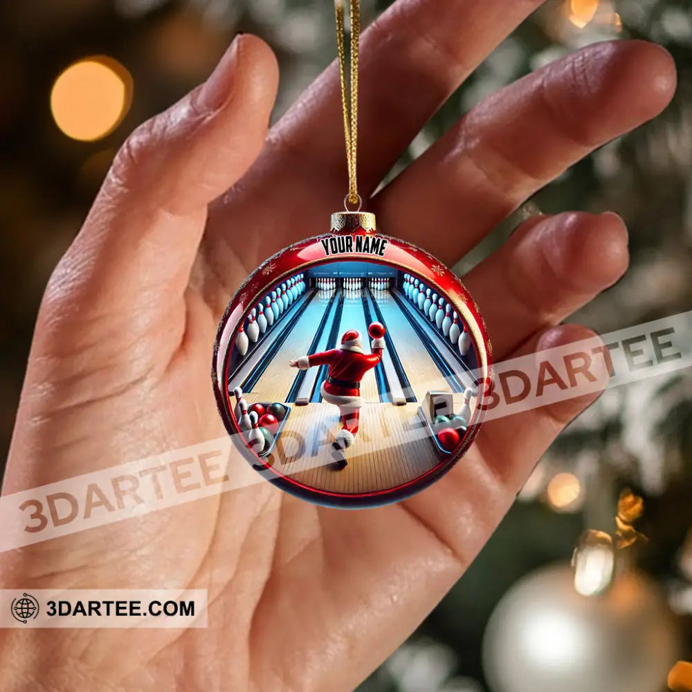 Bowling Santa Decor Christmas Ornament Personalized Ornament Ornament