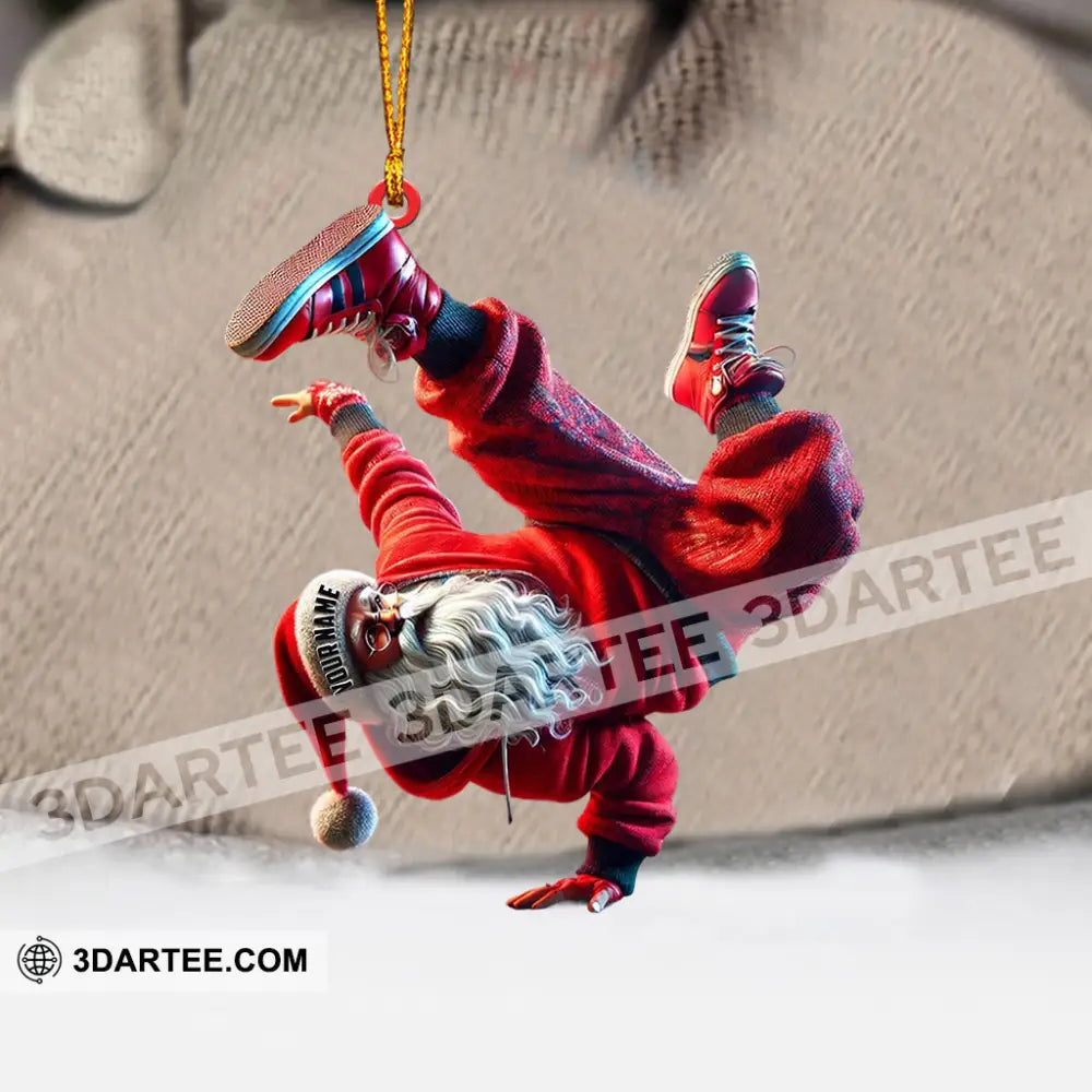 Break Dance Santa Home Decor Christmas Ornament Personalized Ornament Ornament