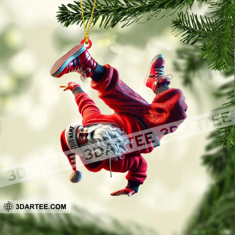 Break Dance Santa Home Decor Christmas Ornament Personalized Ornament Ornament