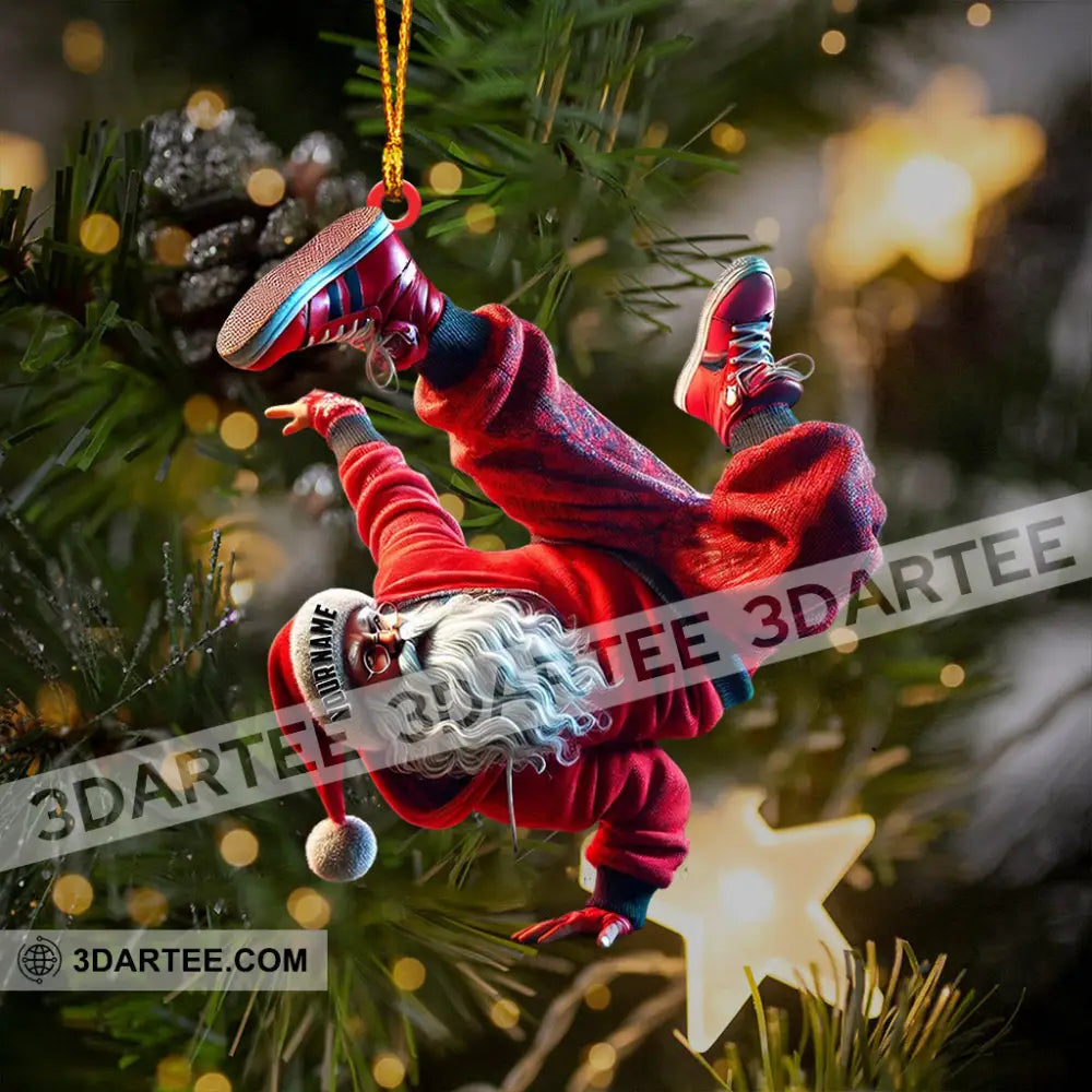 Break Dance Santa Home Decor Christmas Ornament Personalized Ornament Ornament