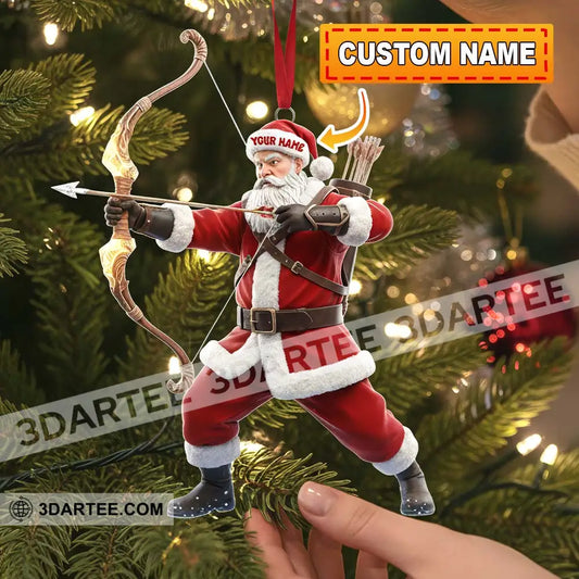 Christmas Archery Santa Home Decor Christmas Ornament Personalized Ornament 3.54’’ / 1 Ornament Ornament
