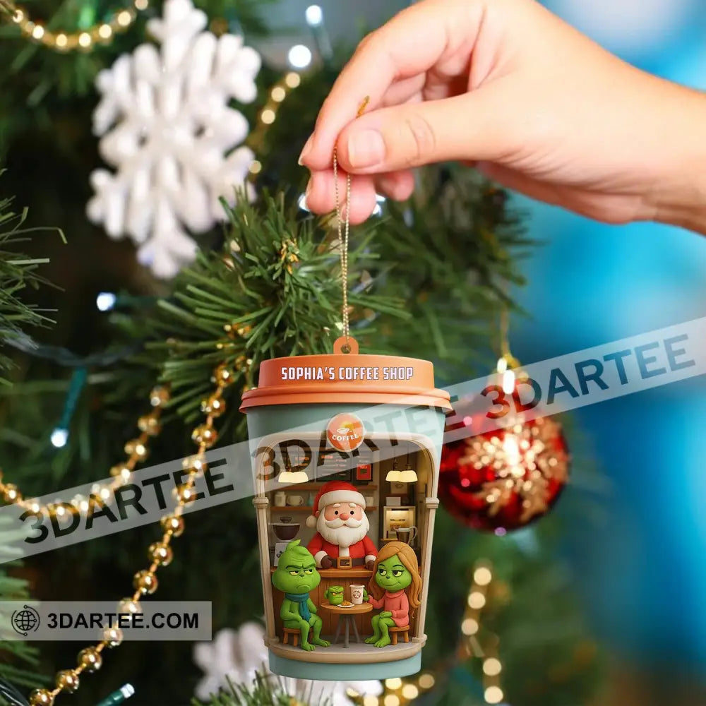 Christmas Coffee Shop Home Decor Christmas Ornament Personalized Ornament Ornament