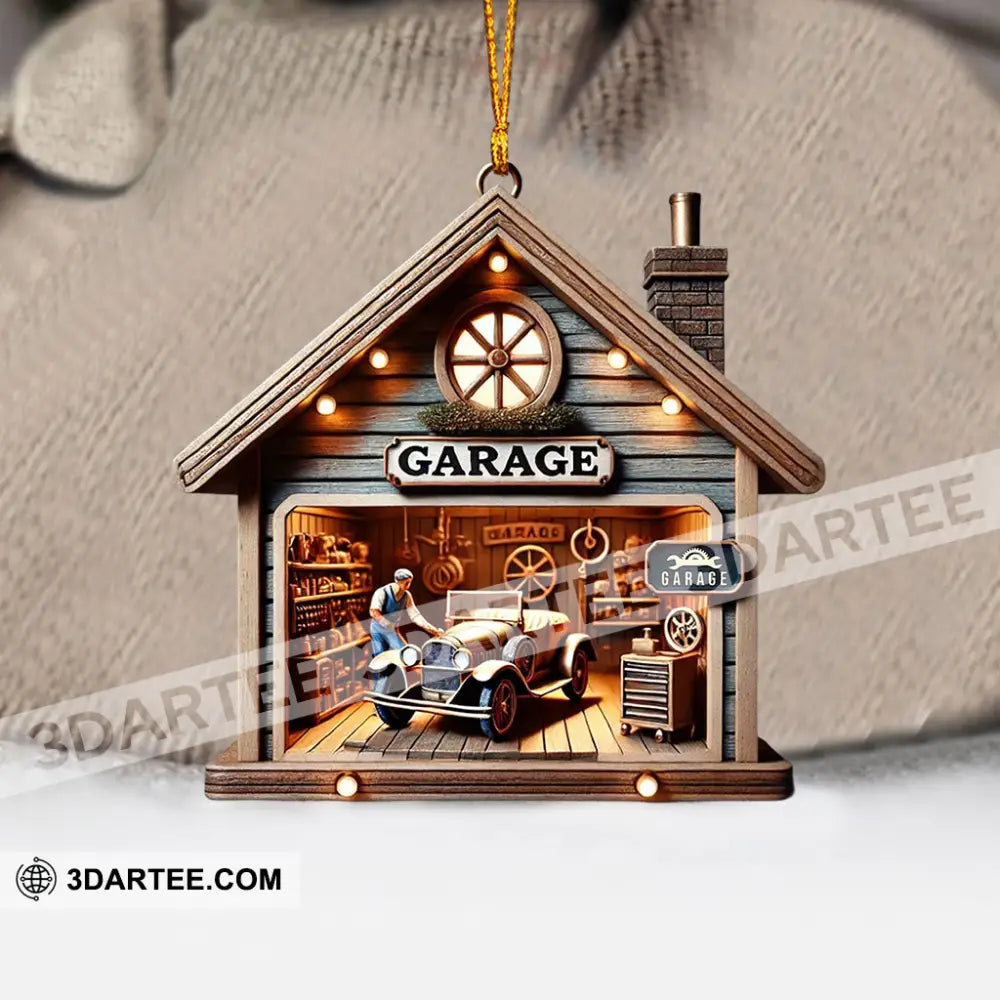 Christmas Garage Home Decor Christmas Ornament Personalized Ornament 3.54’’ / 1 Ornament Ornament