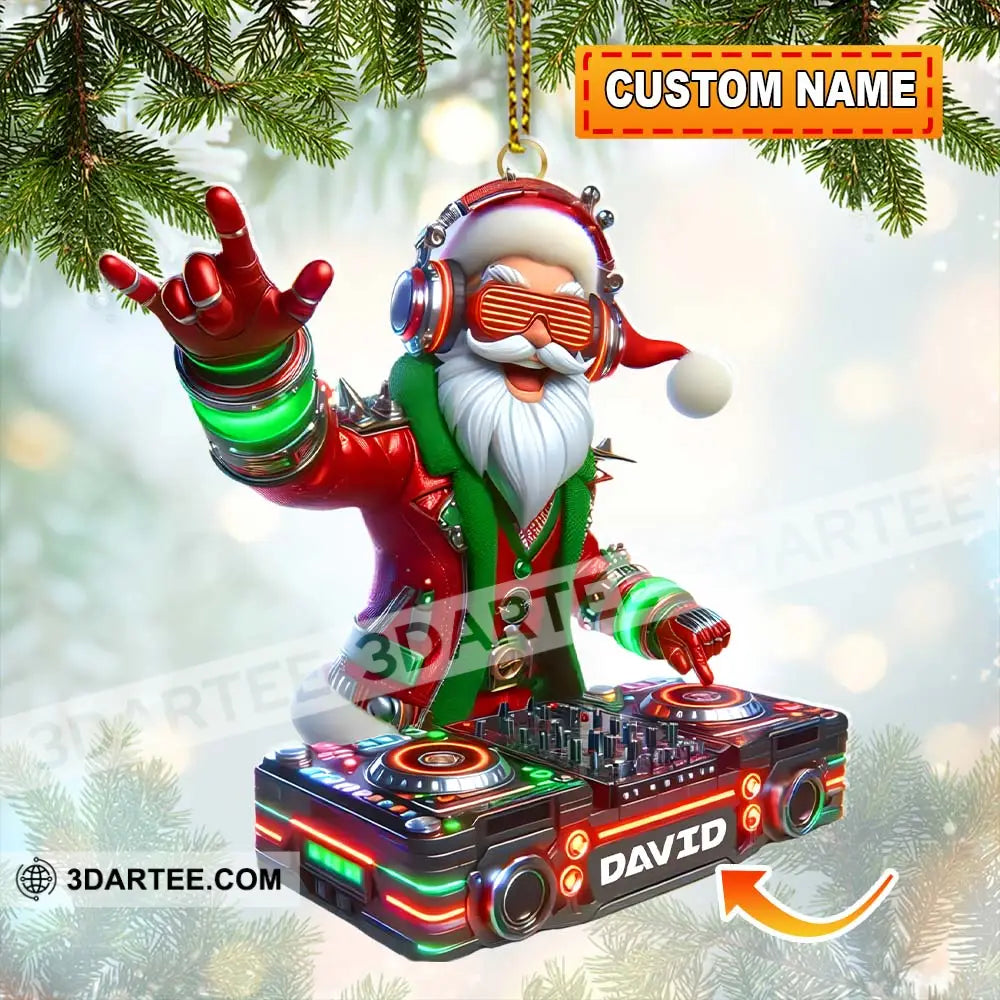 Christmas Santa DJ Home Decor Christmas Ornament Personalized Ornament 3.54’’ / 1 Ornament Ornament