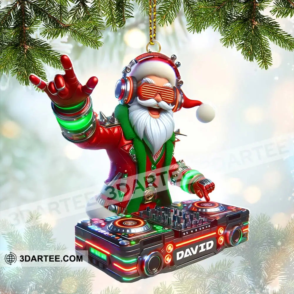 Christmas Santa DJ Home Decor Christmas Ornament Personalized Ornament Ornament