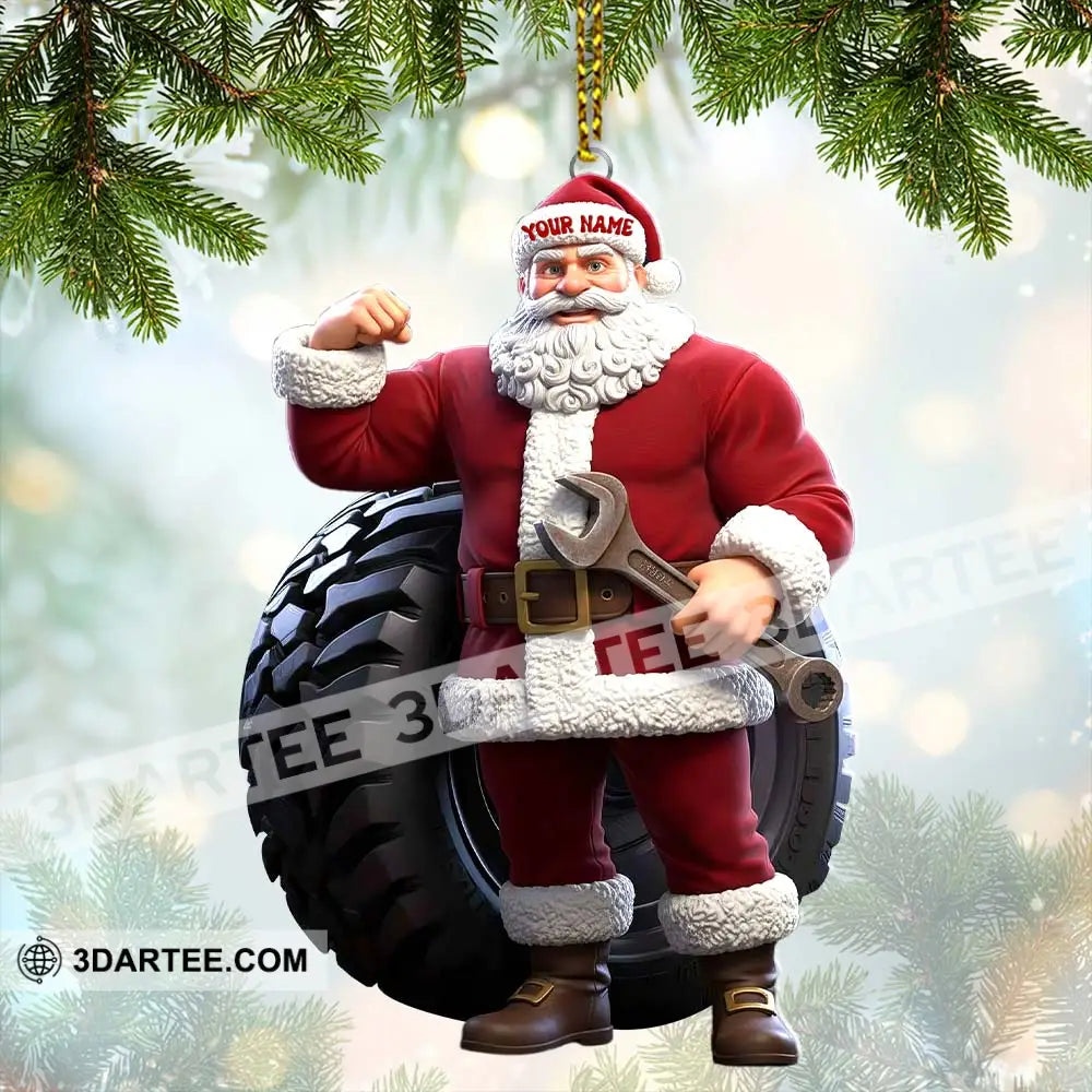 Christmas Santa Mechanic Home Decor Christmas Ornament Personalized Ornament Ornament