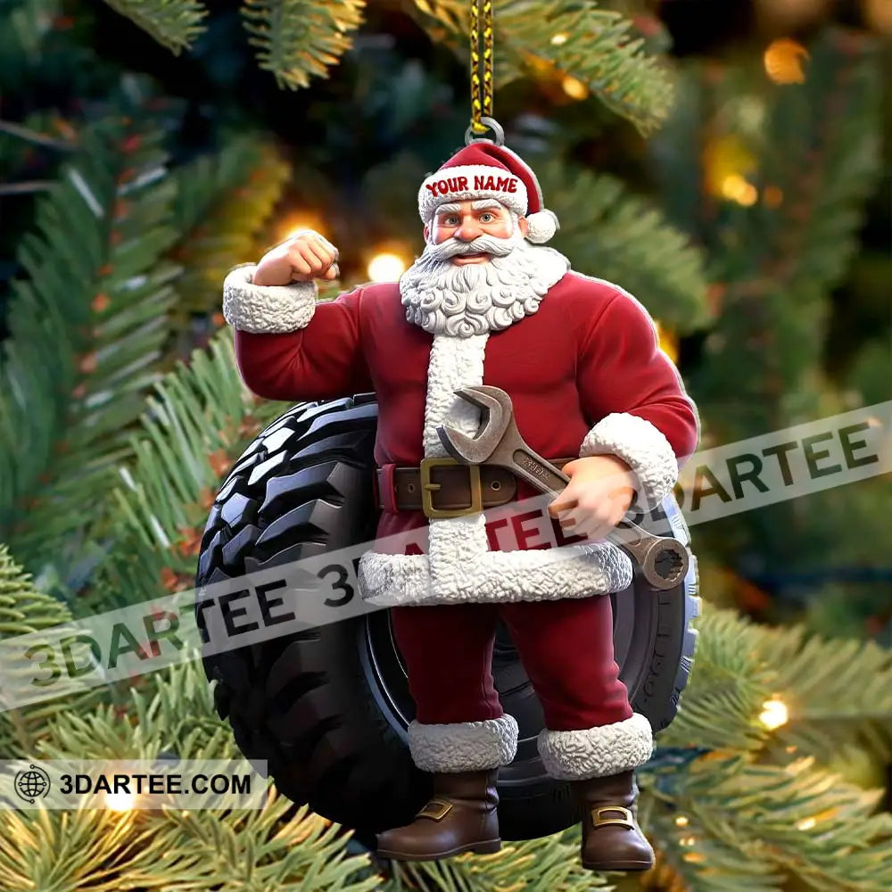 Christmas Santa Mechanic Home Decor Christmas Ornament Personalized Ornament Ornament