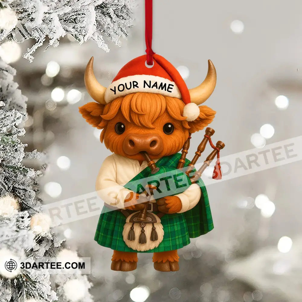 Christmas Scottish Highland Cow Home Decor Christmas Ornament Personalized Ornament Ornament