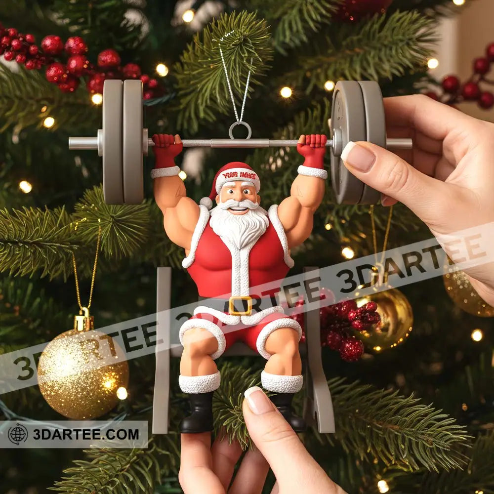 Christmas Weightlifting Santa Home Decor Christmas Ornament Personalized Ornament Ornament