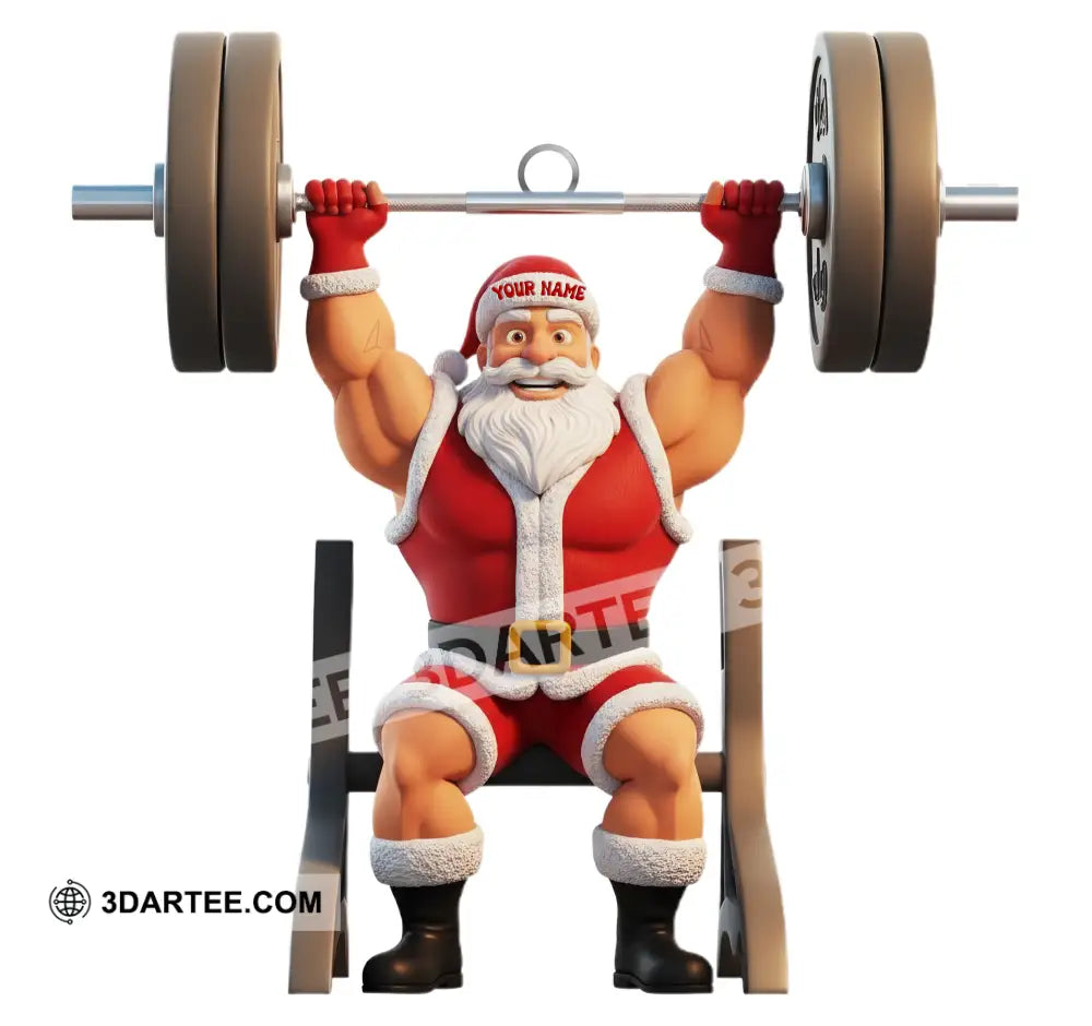 Christmas Weightlifting Santa Home Decor Christmas Ornament Personalized Ornament Ornament