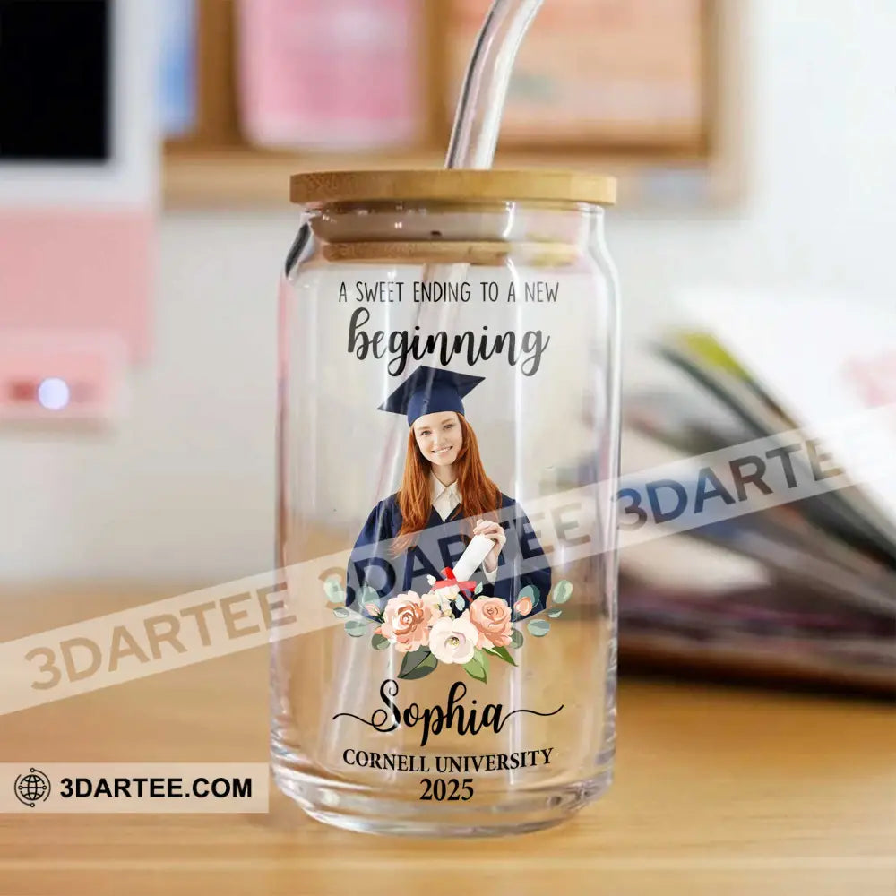 Congrats Graduation Gift For Graduation Personalized Glass Bottle Frosted Bottle Glass Bottle / 12 oz / Only Bottle