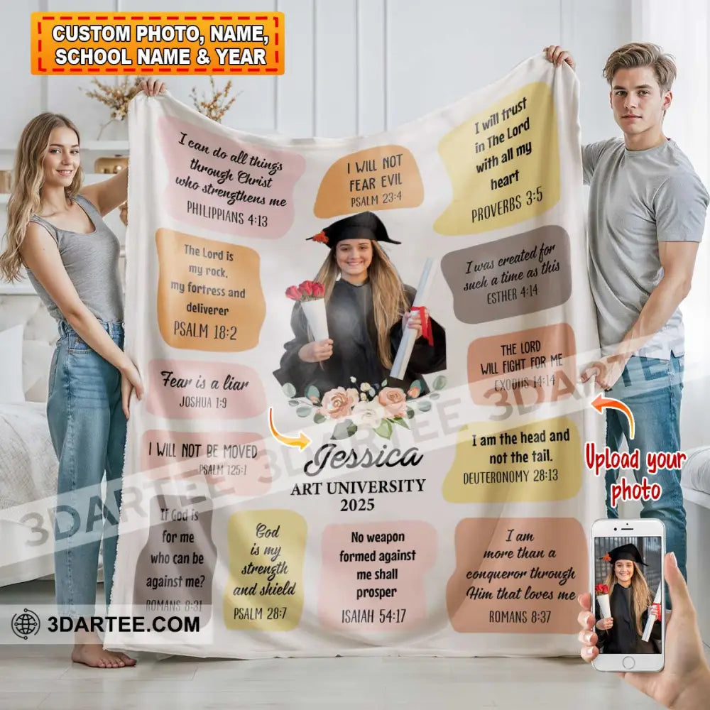 Congrats Graduation Personalized Fleece Blanket Gift For Graduation 30x40 inch Fleece Blanket