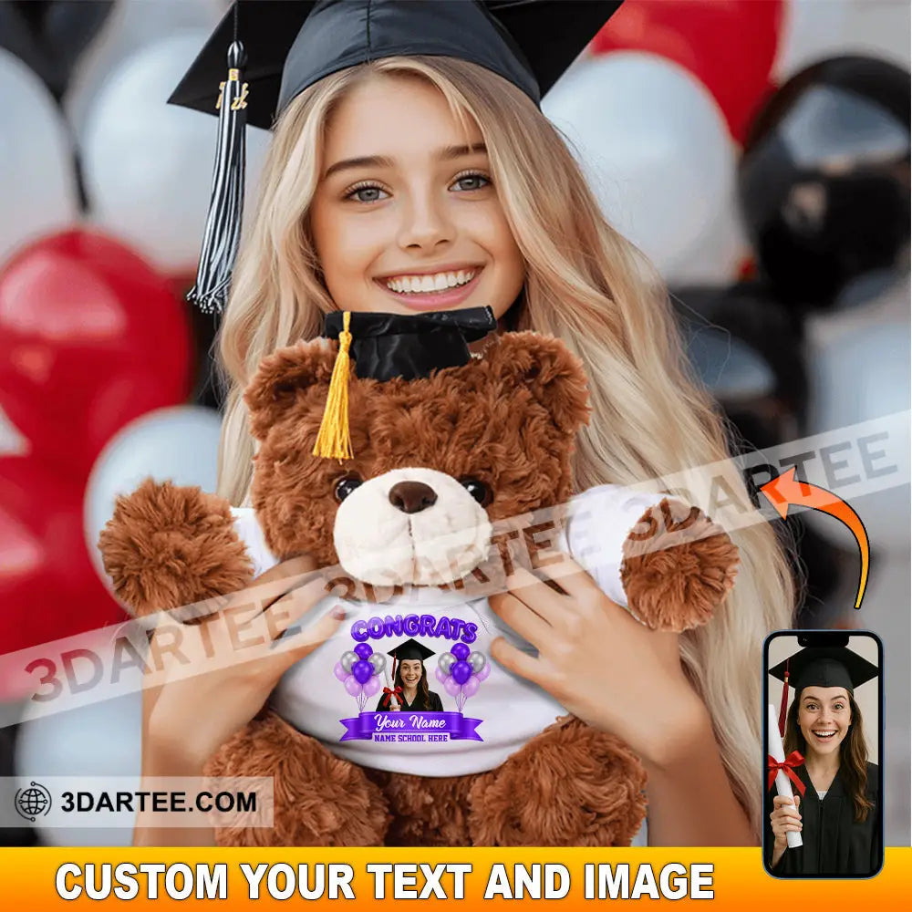Congratulation Class Of 2025 Gift For Graduation Personalized Graduate Teddy Bear Shirt Graduate Teddy Bear Shirt