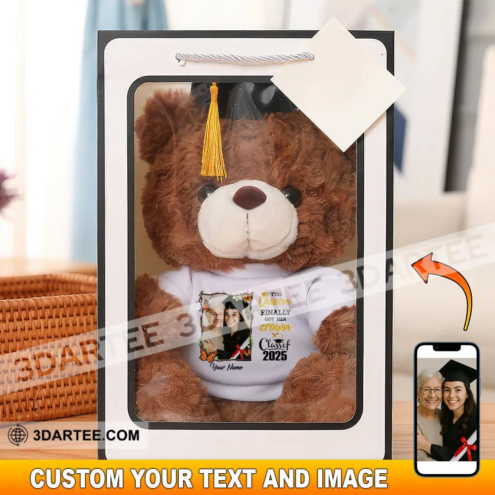 Congratulation Class Of 2025 Gift For Graduation Personalized Graduate Teddy Bear Shirt Beige / 9’’ / No Graduate Teddy