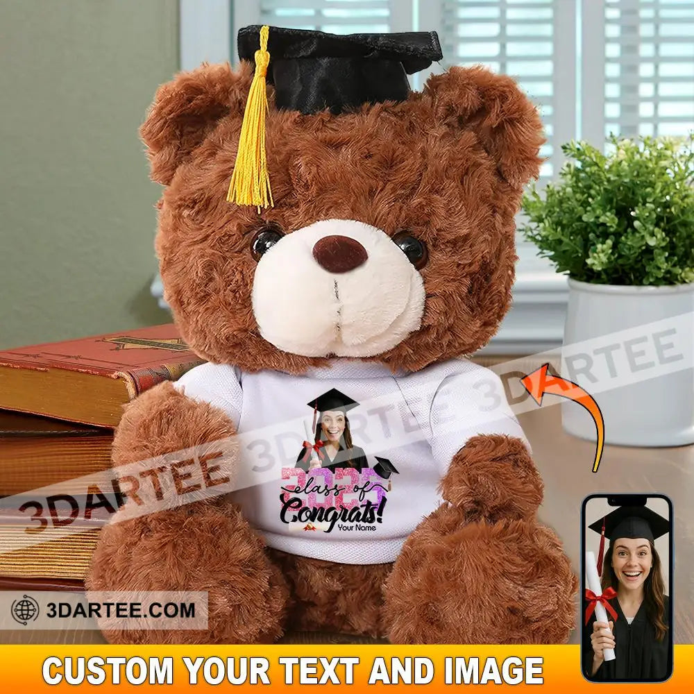 Congratulation Class Of 2025 Gift For Graduation Personalized Graduate Teddy Bear Shirt Beige / 9’’ / No Graduate Teddy