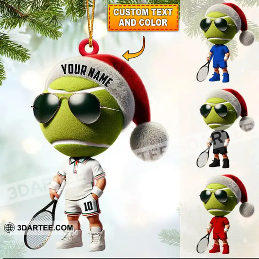 Cool Tennis Player Christmas Ornament Personalized Ornament 3.54’’ / 1 Ornament Ornament