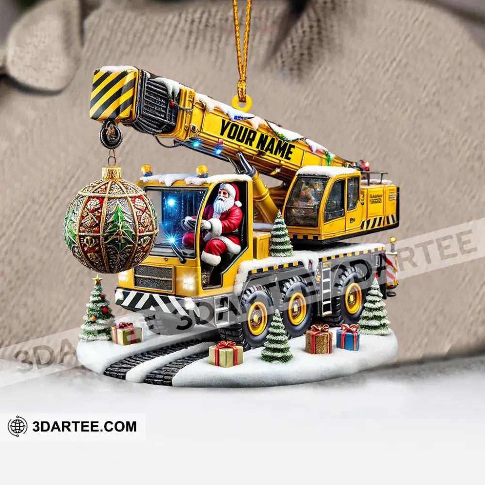 Crane Santa Christmas Ornament Personalized Ornament Ornament
