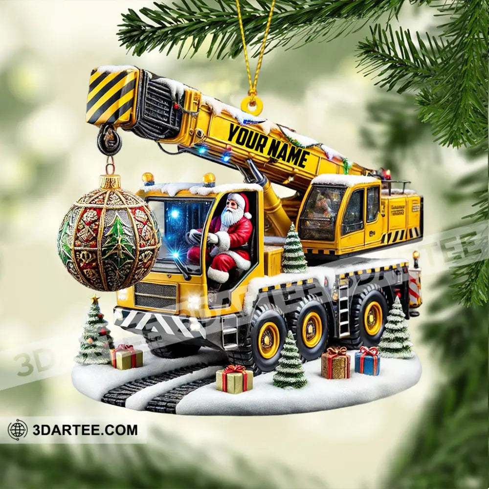 Crane Santa Christmas Ornament Personalized Ornament Ornament