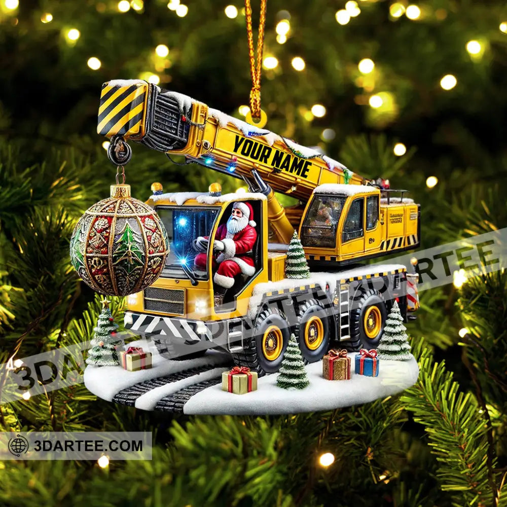 Crane Santa Christmas Ornament Personalized Ornament Ornament