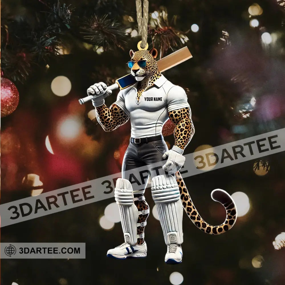 Cricket Ball Leopard Christmas Ornament Personalized Ornament Ornament