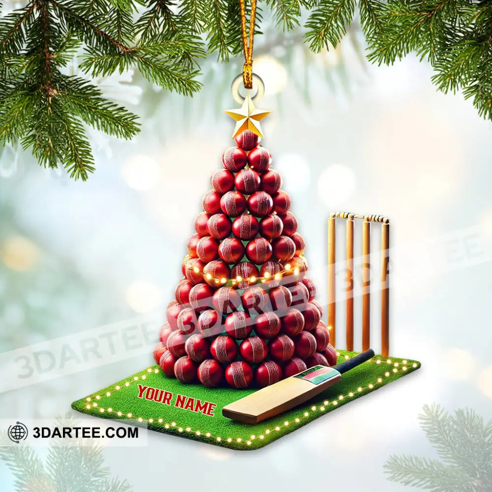 Cricket Ball Tree Christmas Ornament Personalized Ornament Ornament