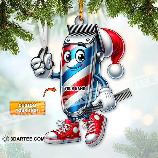 Custom Name Barber Ornament Christmas Decoration For Shop
