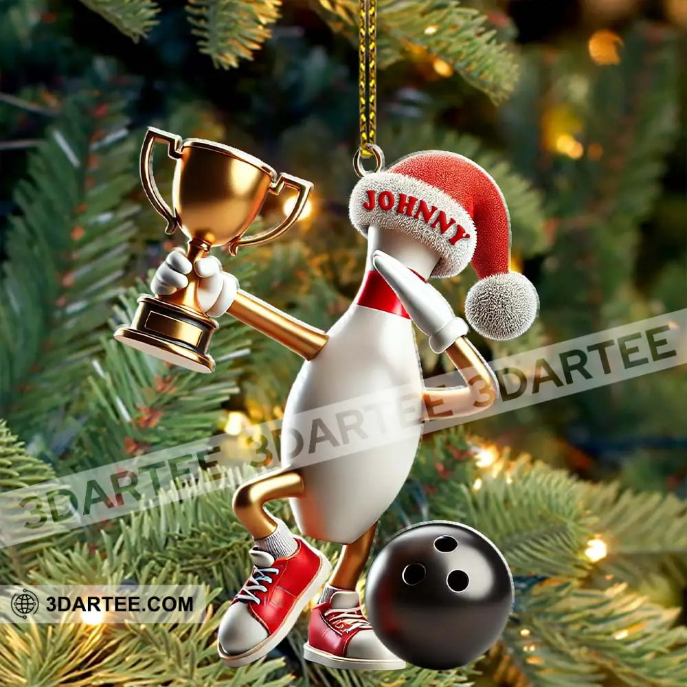 Custom Name Bowling Christmas Ornament Gift