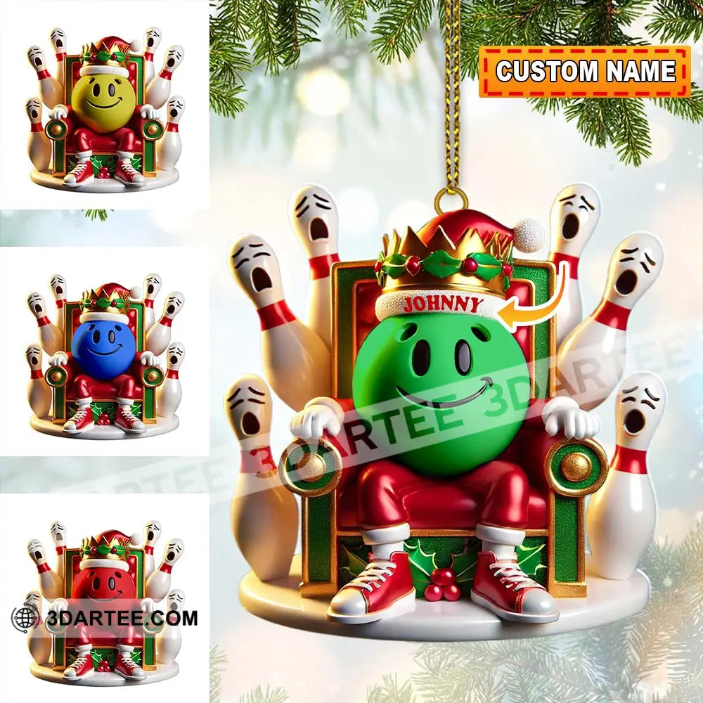 Custom Name Bowling Christmas Ornament Lover Gift