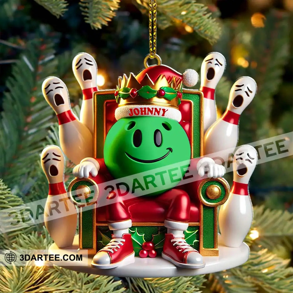 Custom Name Bowling Christmas Ornament Lover Gift