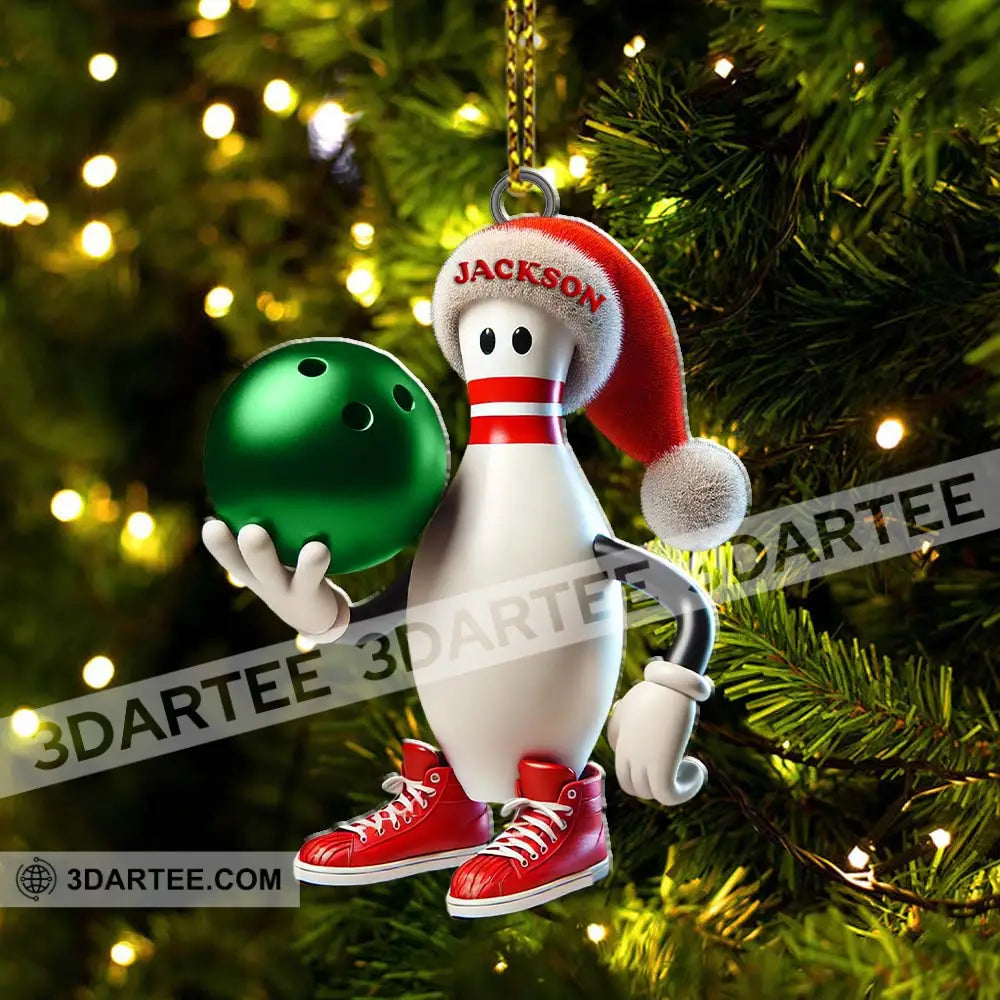 Custom Name Bowling Christmas Ornament Lover Gift