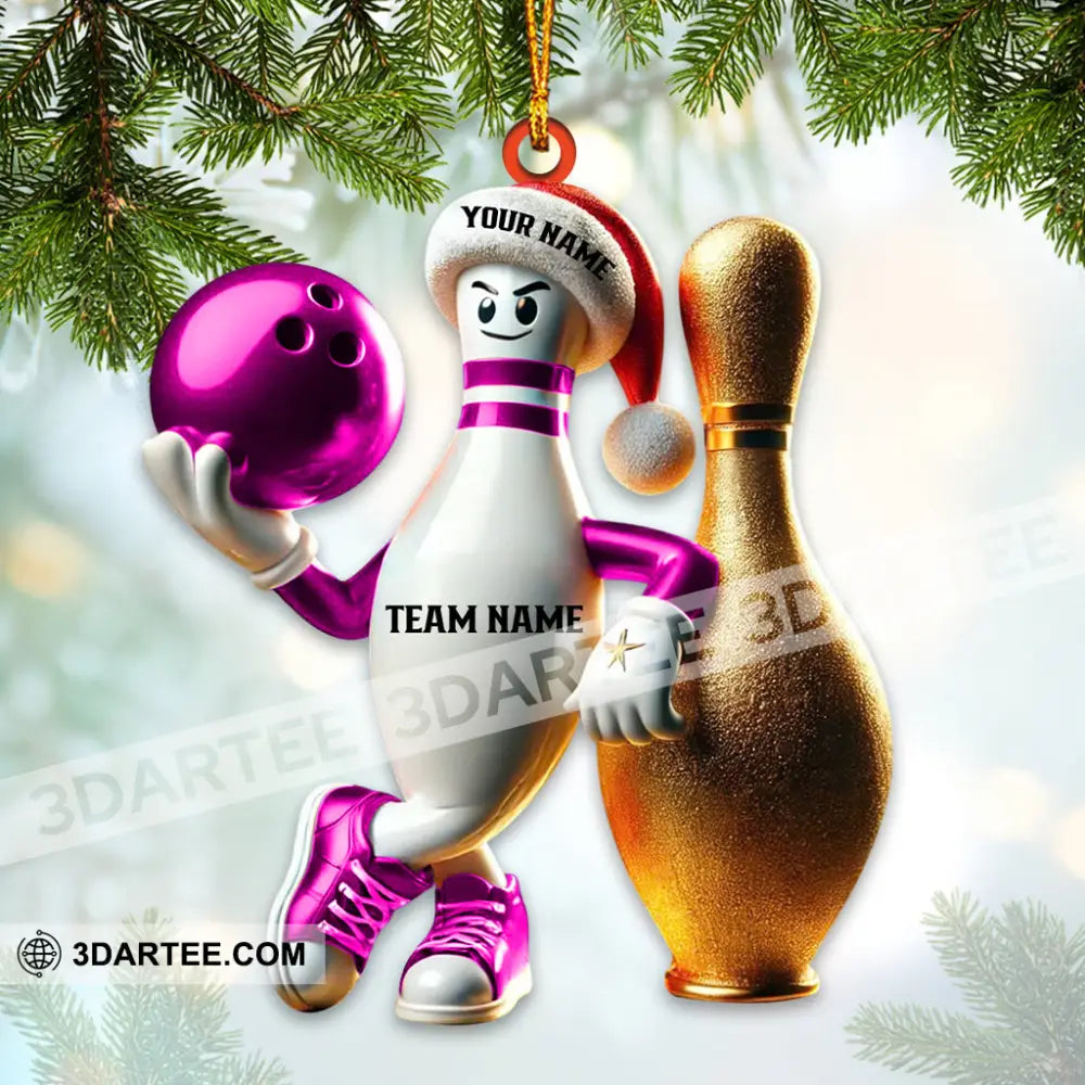 Custom Name Bowling Ornament Christmas Gift For Lover