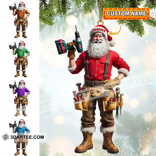 Custom Name Handyman Santa Ornament Christmas Gift