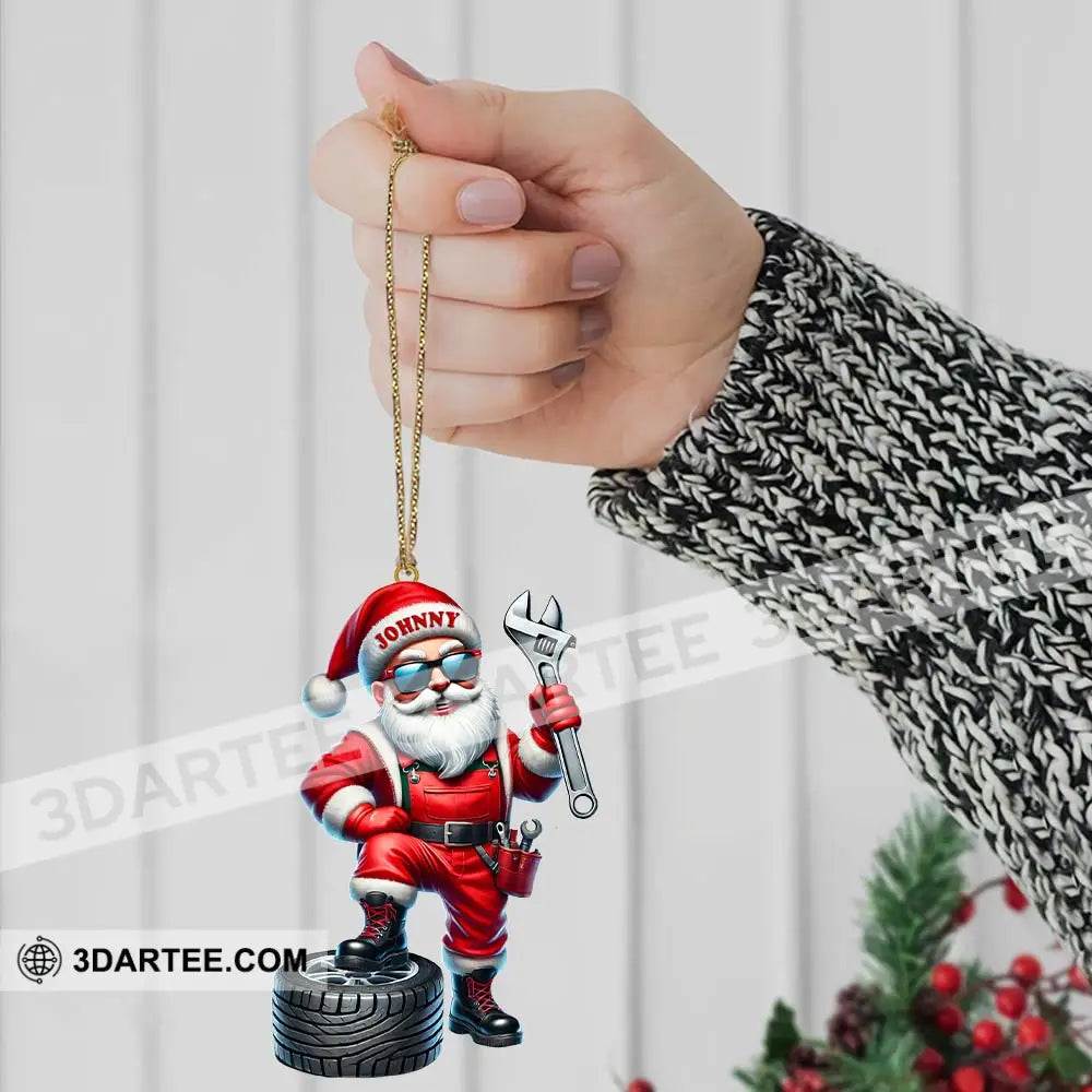 Custom Name Mechanic Santa Ornament Christmas Gift