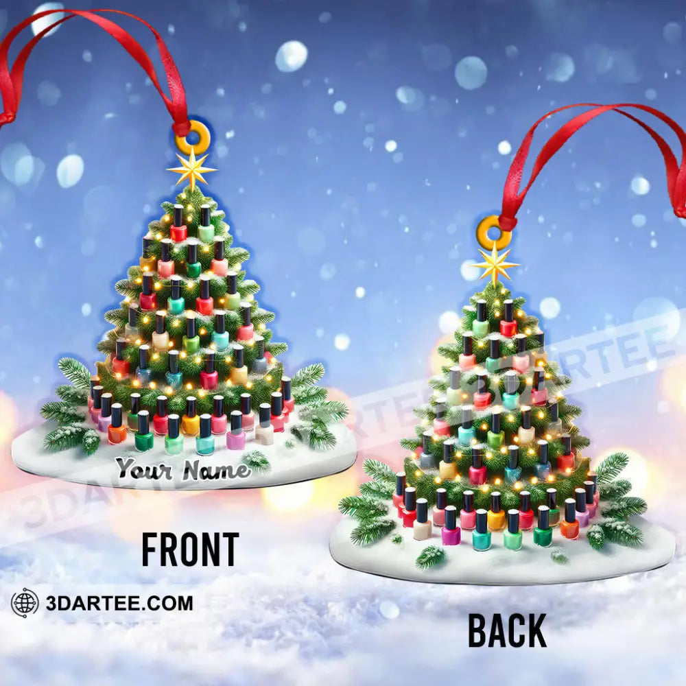 Custom Name Nail Christmas Tree Ornament Artist Gift