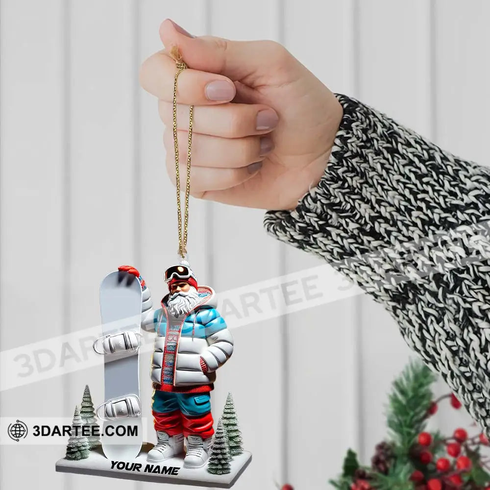 Custom Name Santa Snow Ornament Christmas Gift Decoration