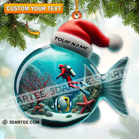 Diver Home Decor Christmas Ornament Personalized Ornament 3.54’’ / 1 Ornament Ornament