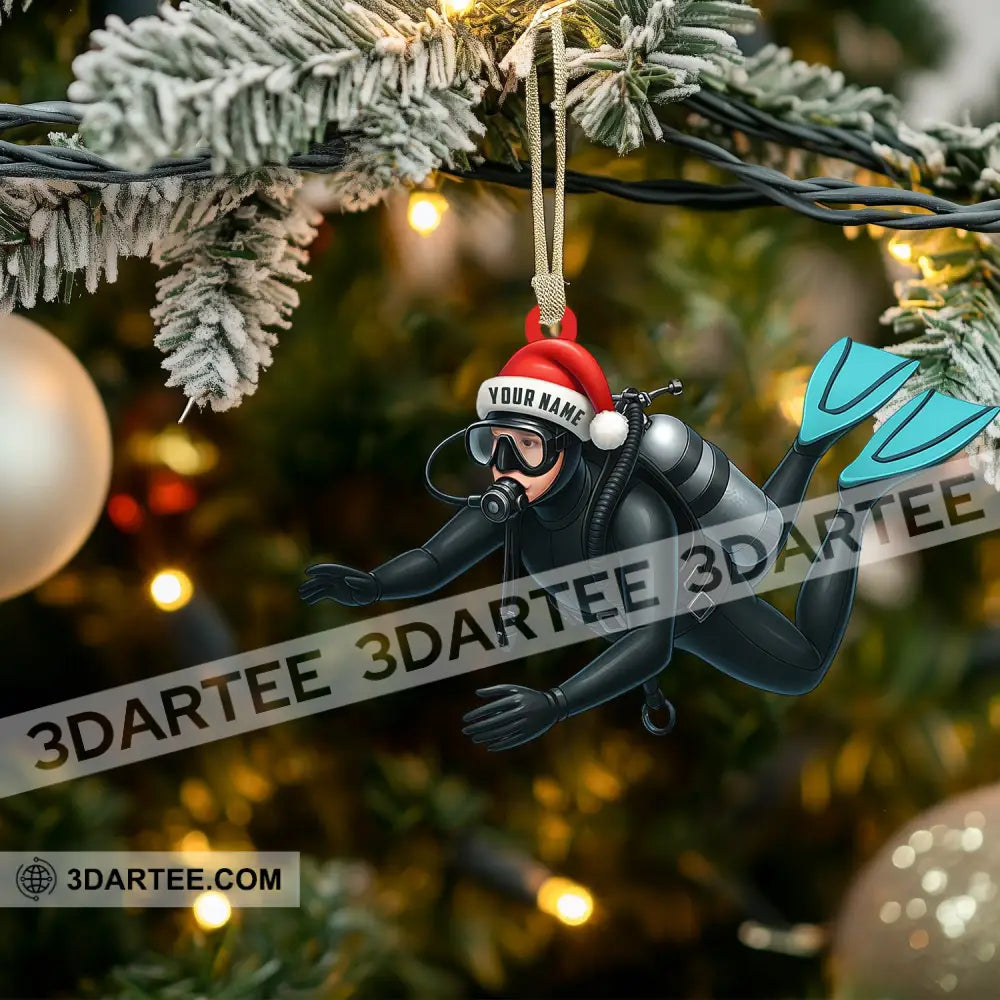 Diver Santa Home Decor Christmas Ornament Personalized Ornament Ornament