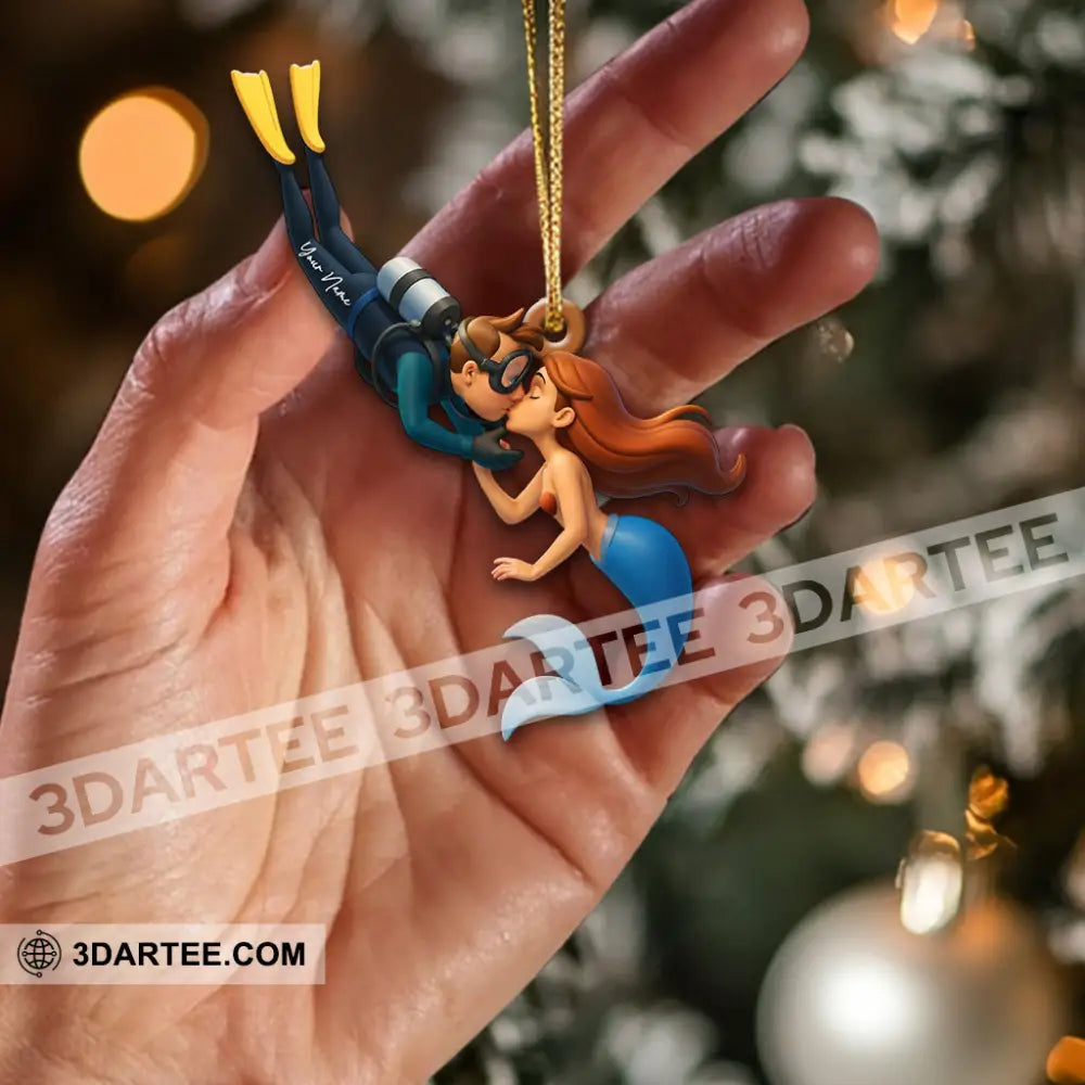 Diving Couple Home Decor Christmas Ornament Personalized Ornament Ornament