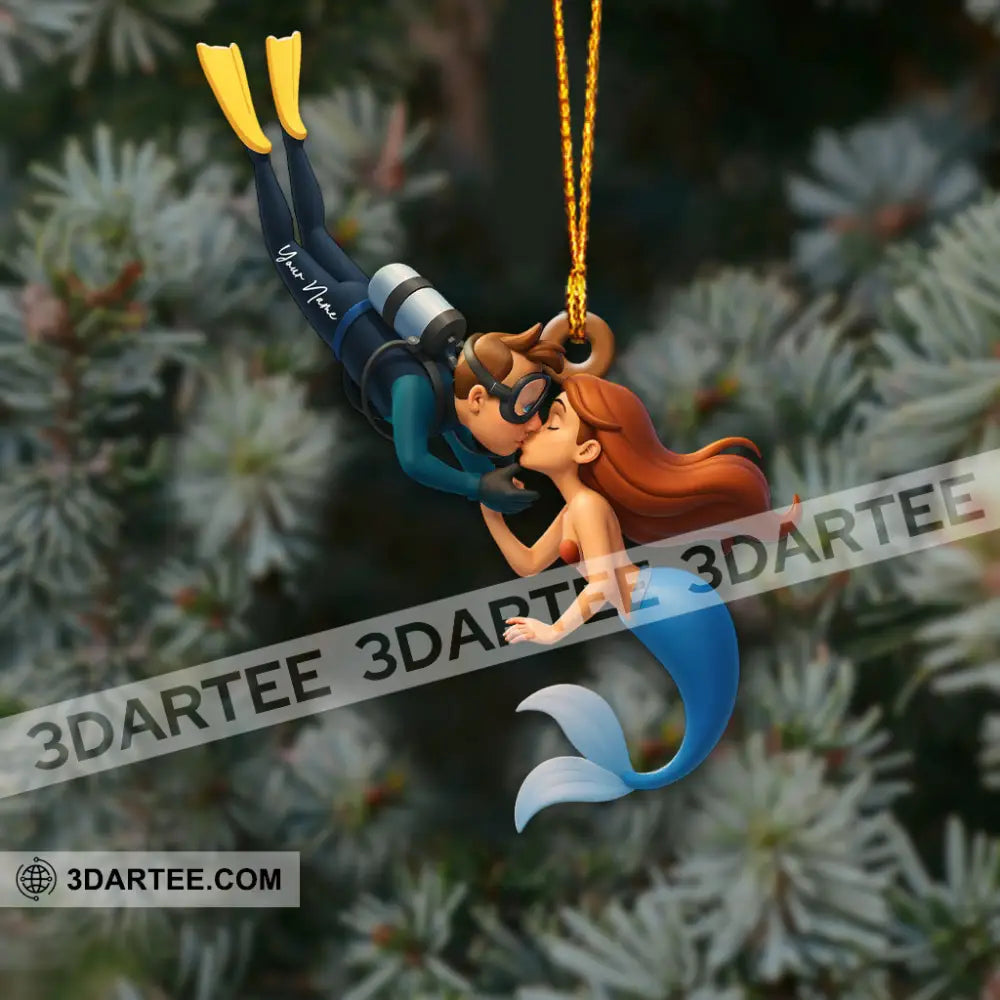 Diving Couple Home Decor Christmas Ornament Personalized Ornament Ornament